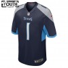Camiseta Niño Tennessee Titans Caleb Farley 1 Nike Navy 2021 NFL Draft